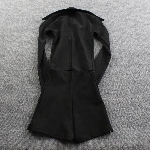 Stoned Immaculate Romper Womens XS Zip Disco Jumpsuit Black Retro Quiet Luxury - Picture 9 of 15